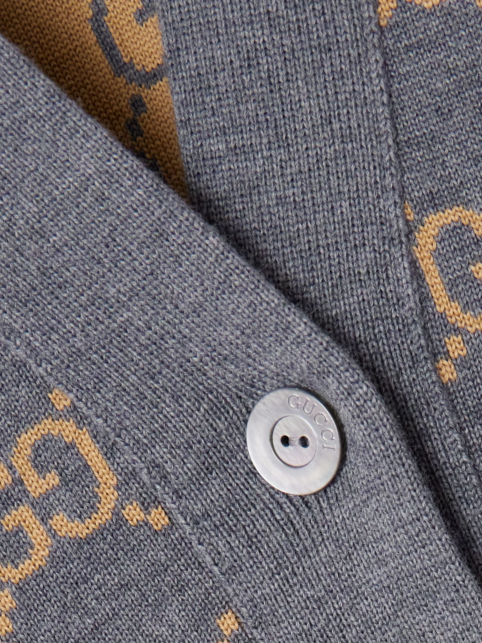 Reversible jacquard-knit wool-blend cardigan Gray - 4