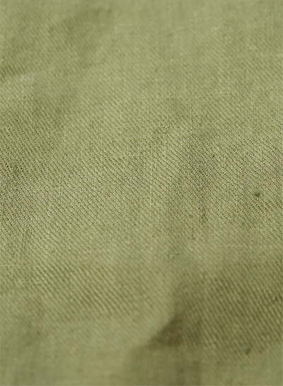 Nigel Cabourn Open Collar Shirt Linen Twill in Green outlook