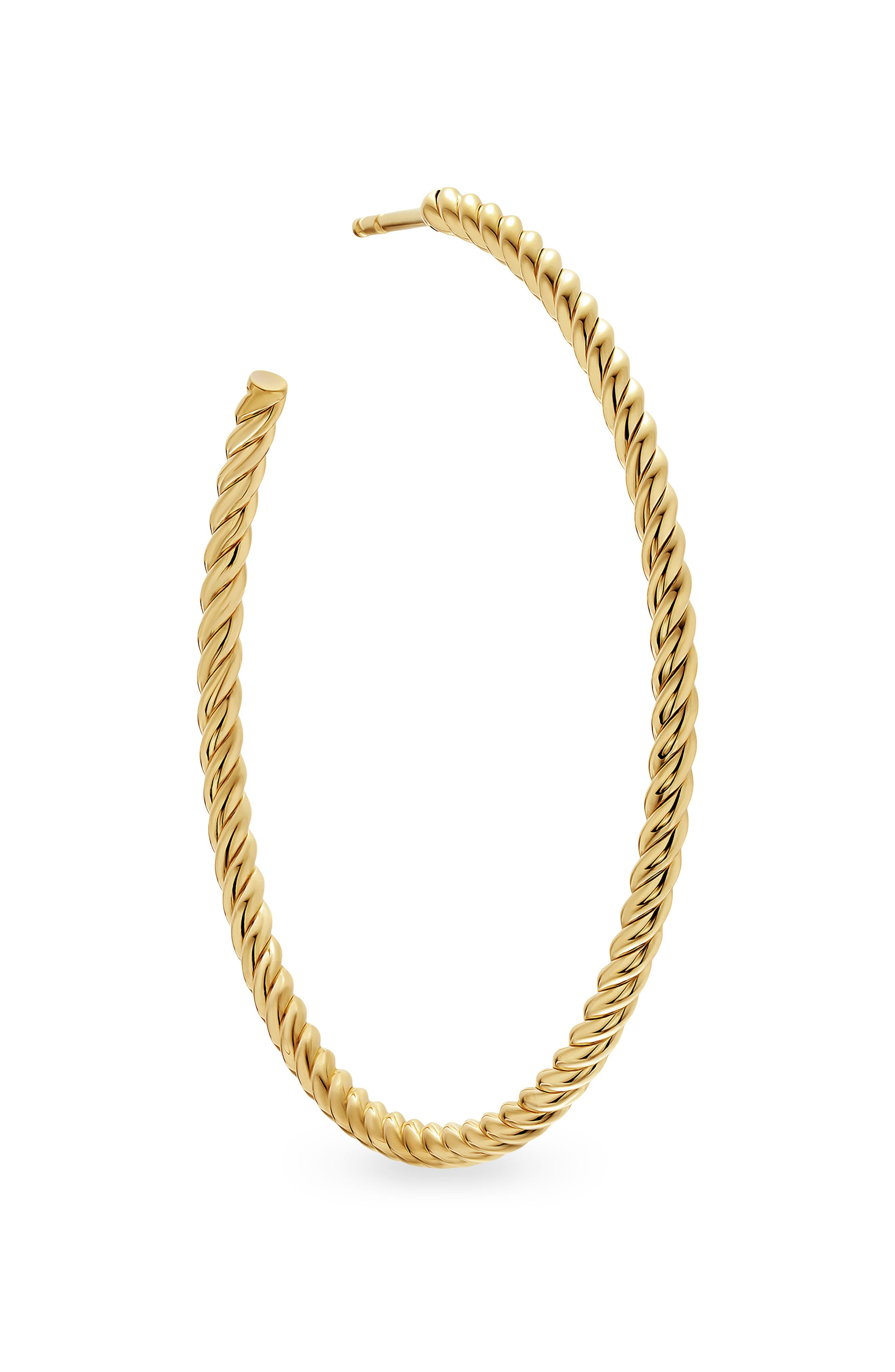 David Yurman Cable Hoop Earrings in 18K Yellow Gold, 42.3mm at Nordstrom - 4