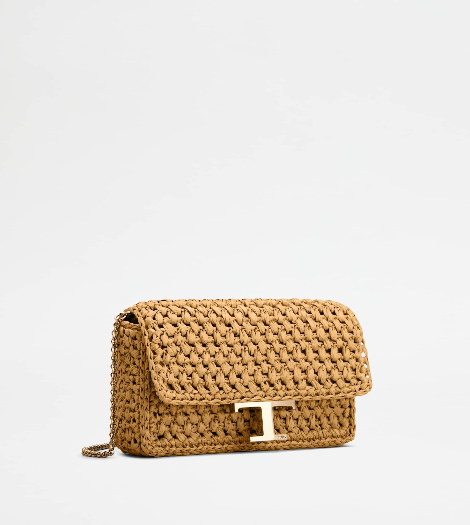 T TIMELESS FLAP BAG IN RAFFIA MICRO - BEIGE - 2