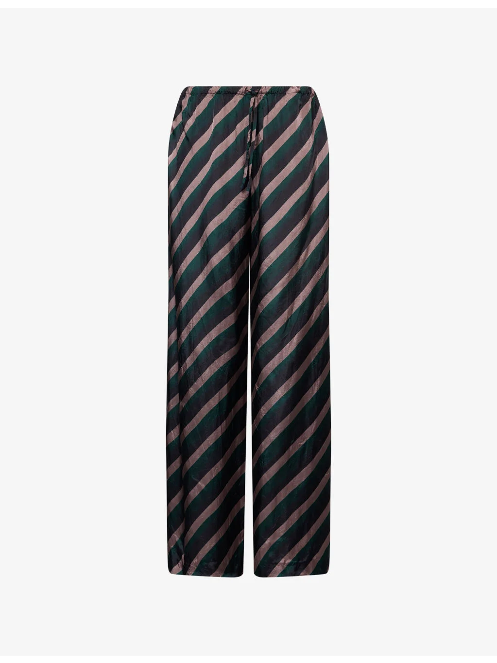 Striped Drawstring Woven Trousers - 1