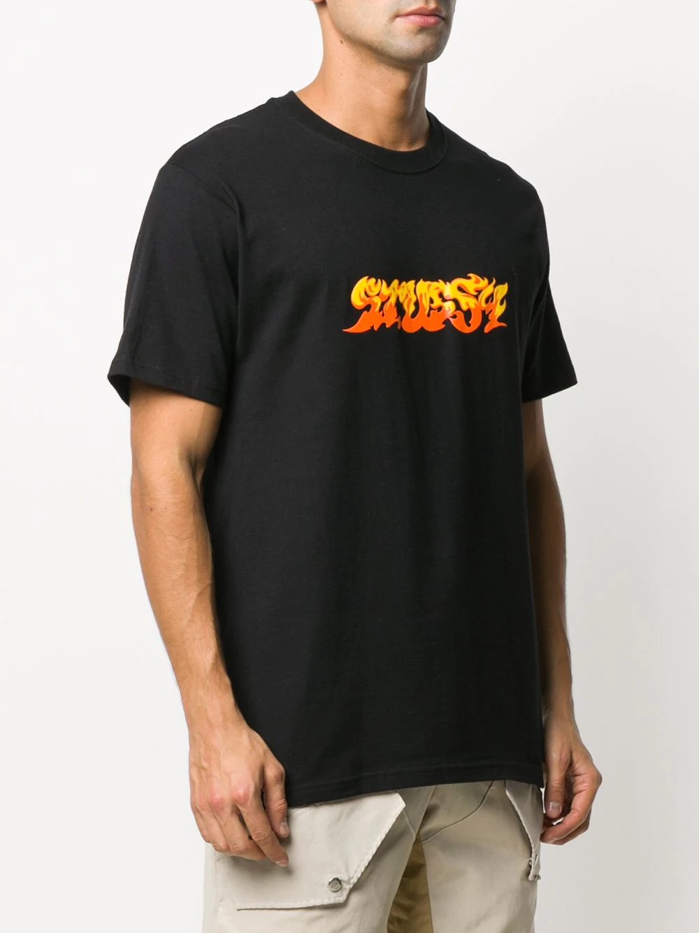 flame logo-print short sleeved T-shirt - 3