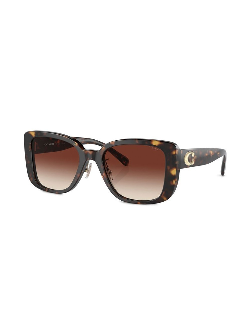 COACH tortoiseshell-effect square-frame sunglasses outlook