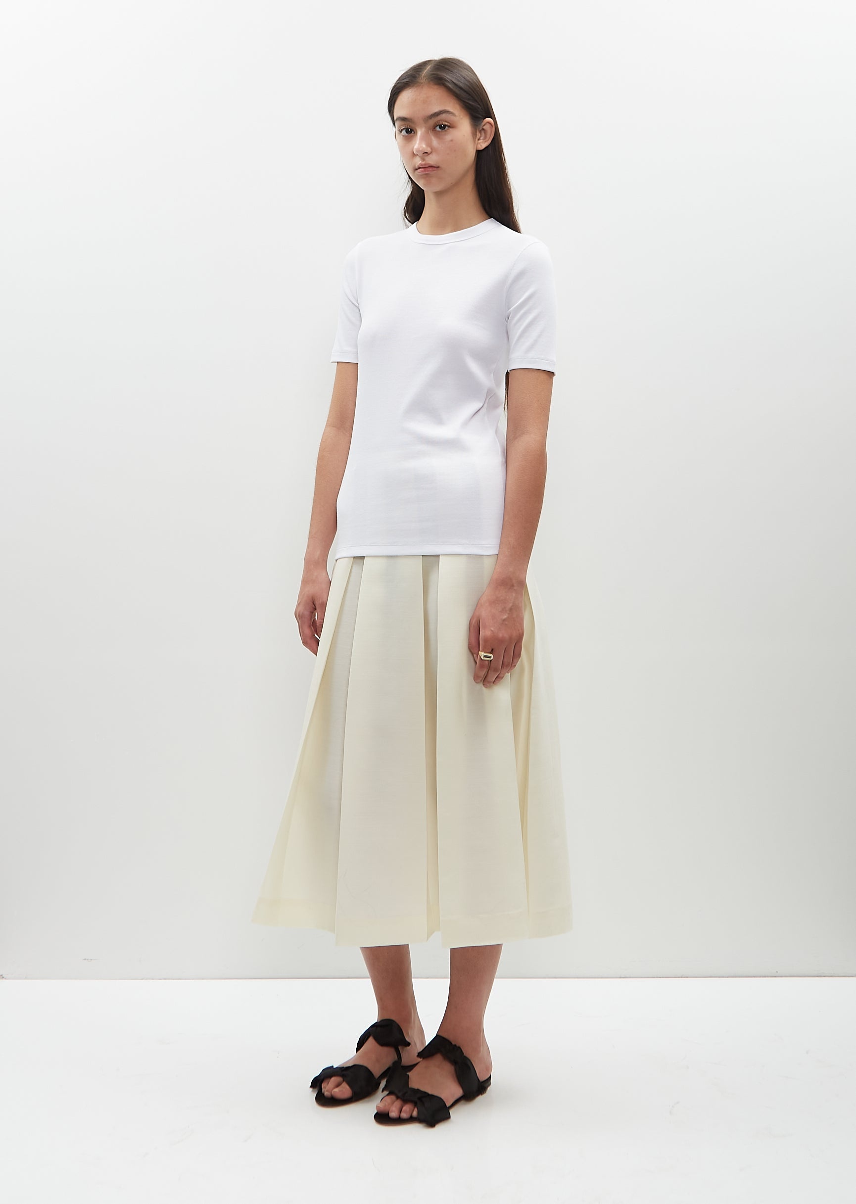 Classic Rib Tee — White - 5