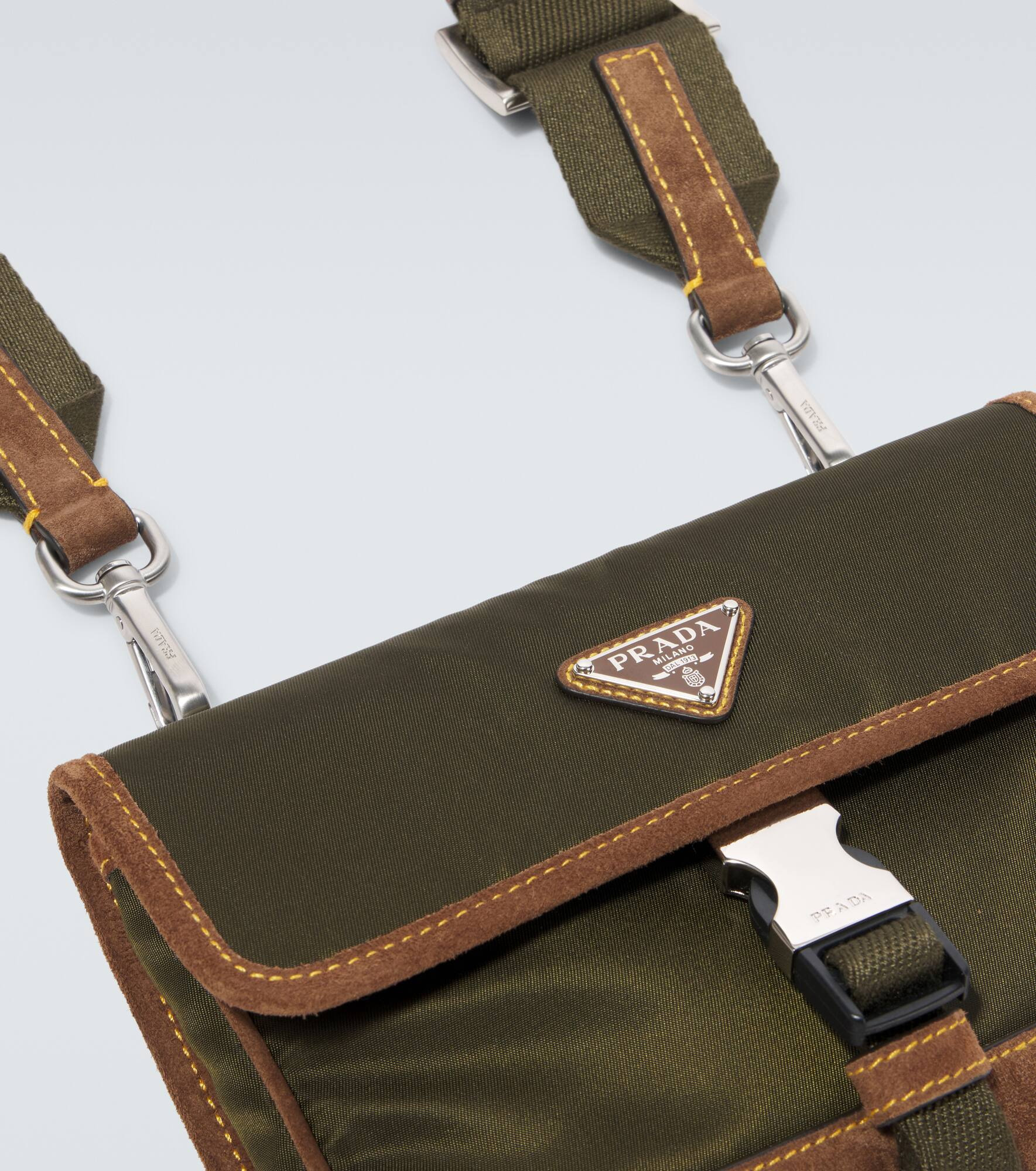 Re-Nylon suede-trimmed phone pouch - 6