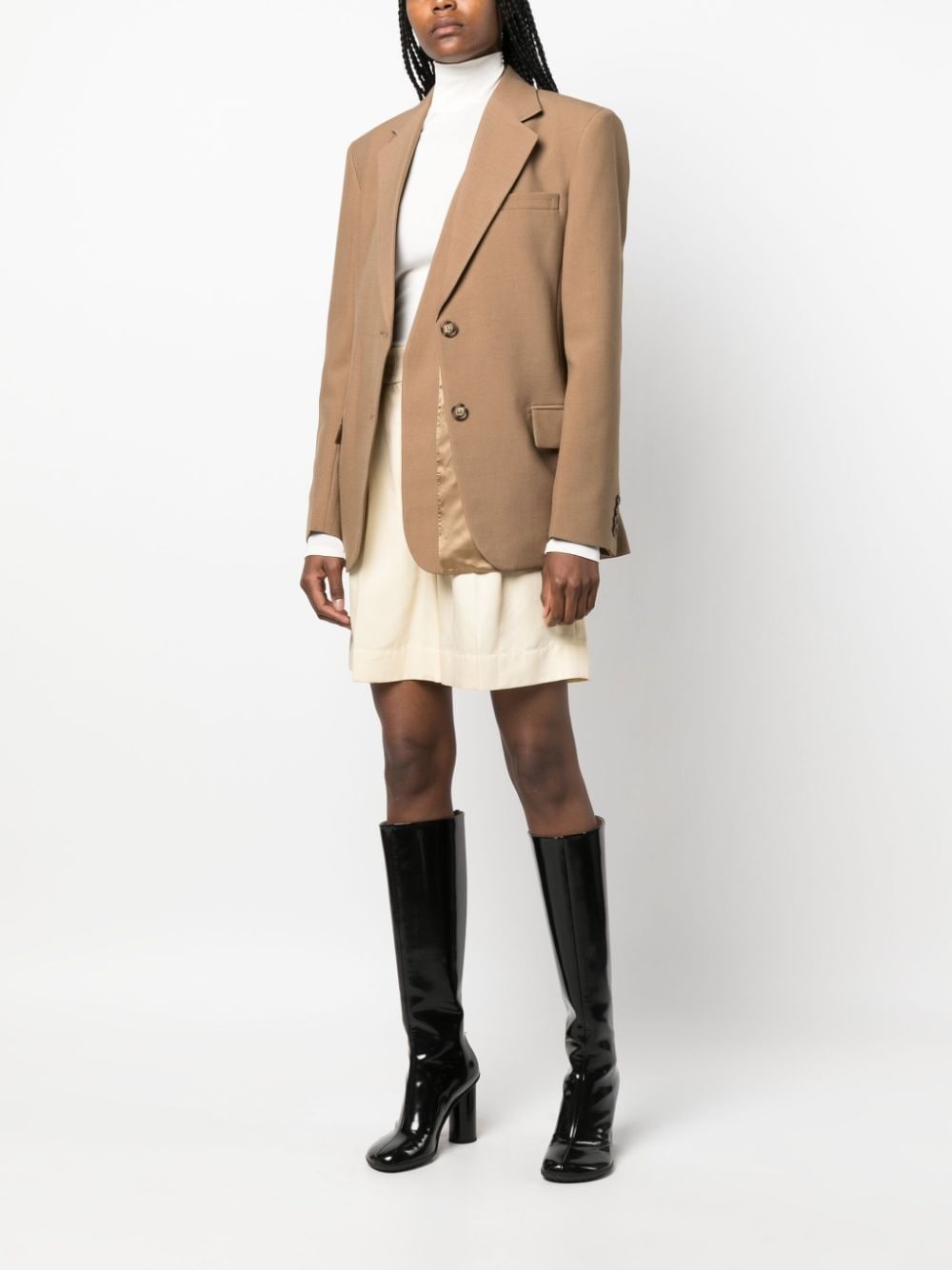 single-breasted notched-lapels blazer - 6