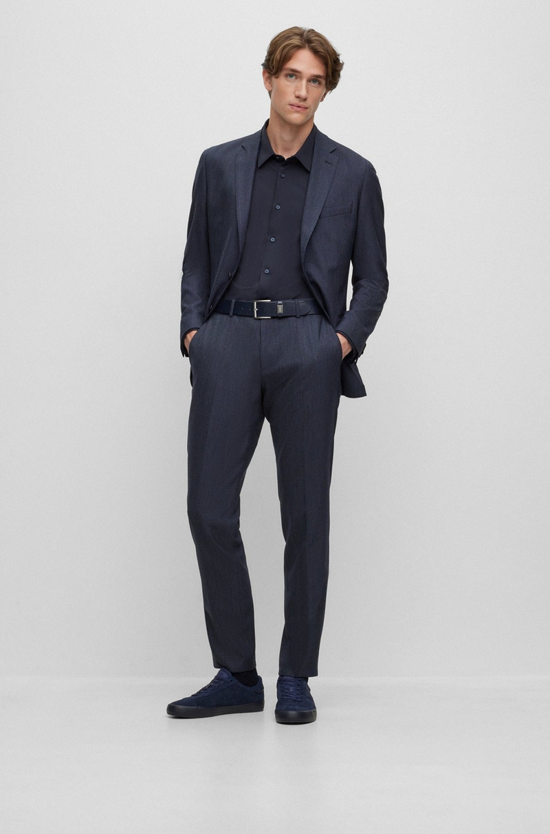 BOSS SLIM-FIT SHIRT IN ITALIAN-MADE PERFORMANCE-STRETCH DOBBY outlook