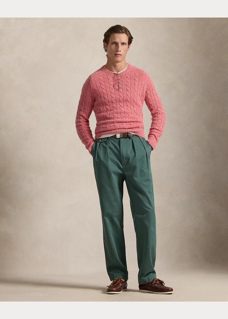 Suede-Patch Cable-Knit Sweater 3