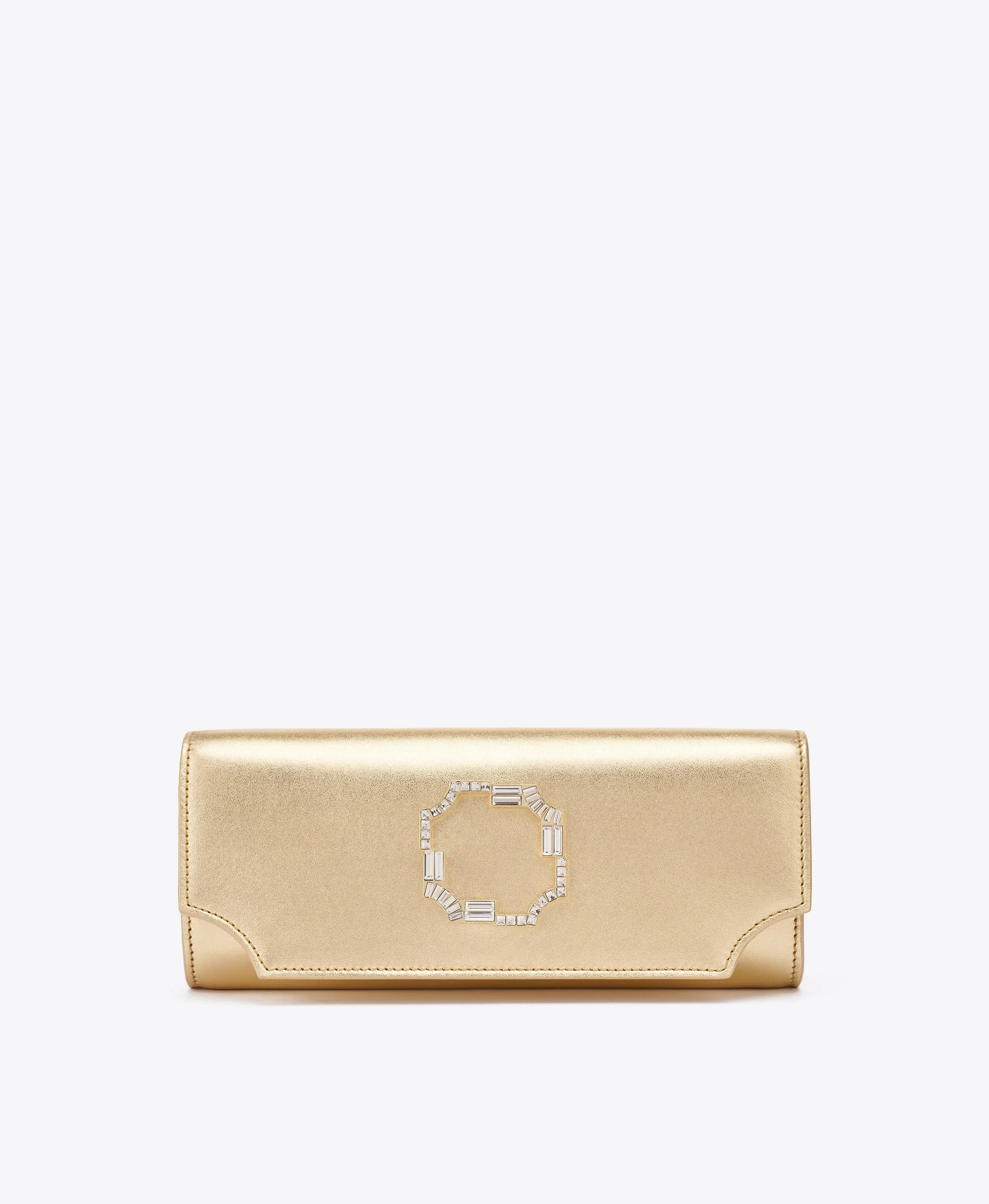 Vivien Gold Leather Wallet on Chain - 1