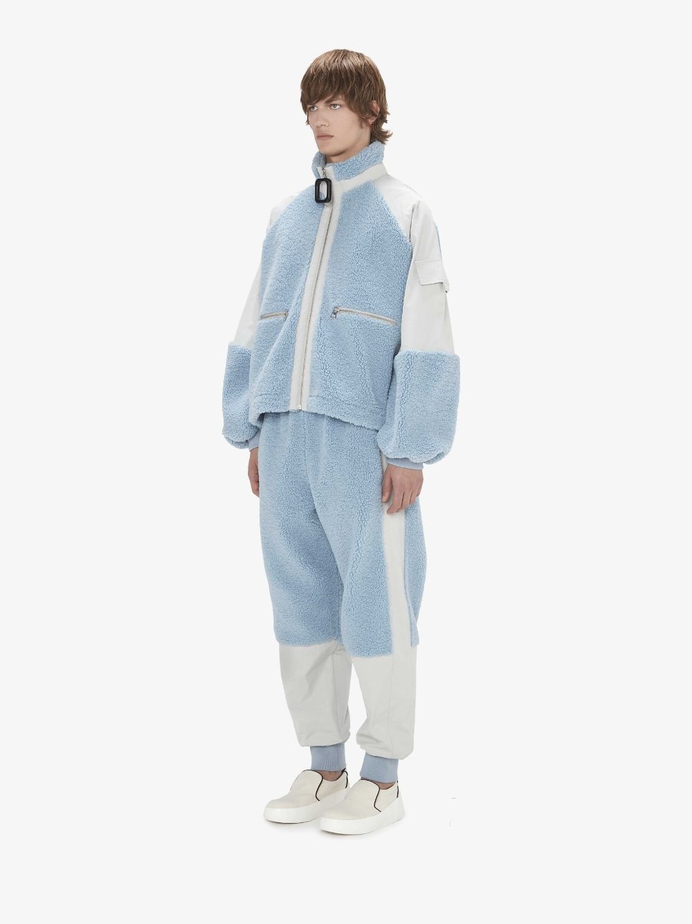COLOUR BLOCK FLEECE TRACK TOP - 4