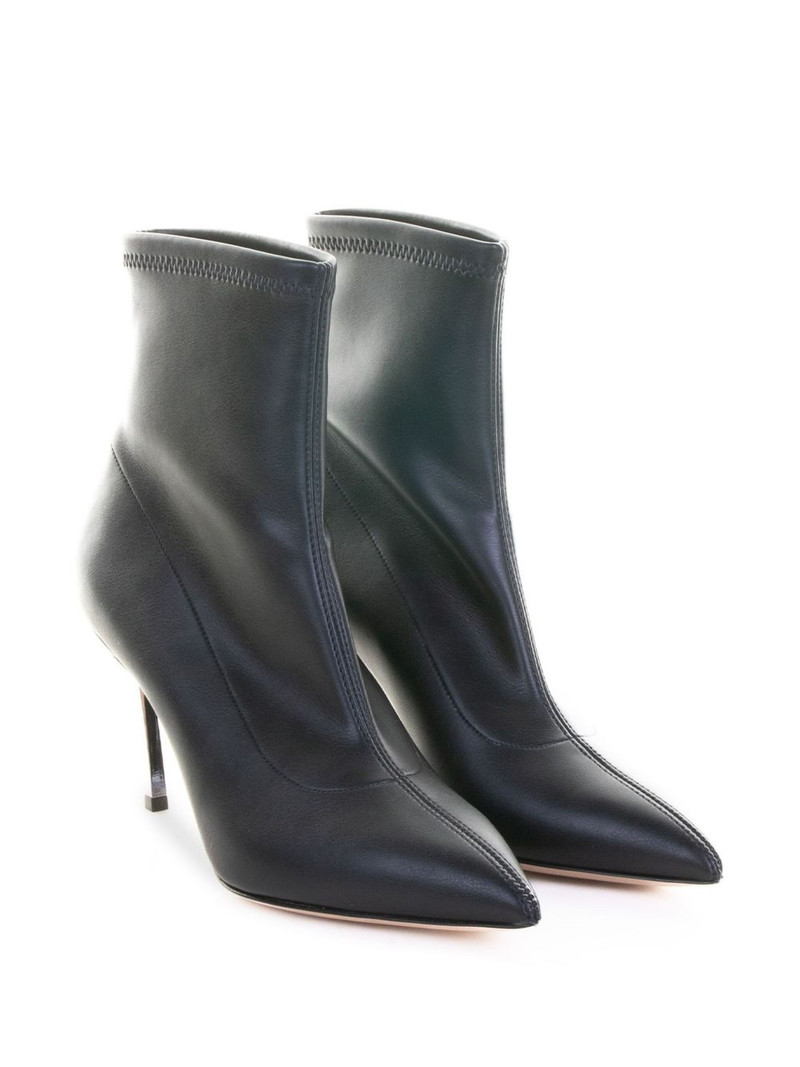 CASADEI metallic-heel pointed-toe boots outlook