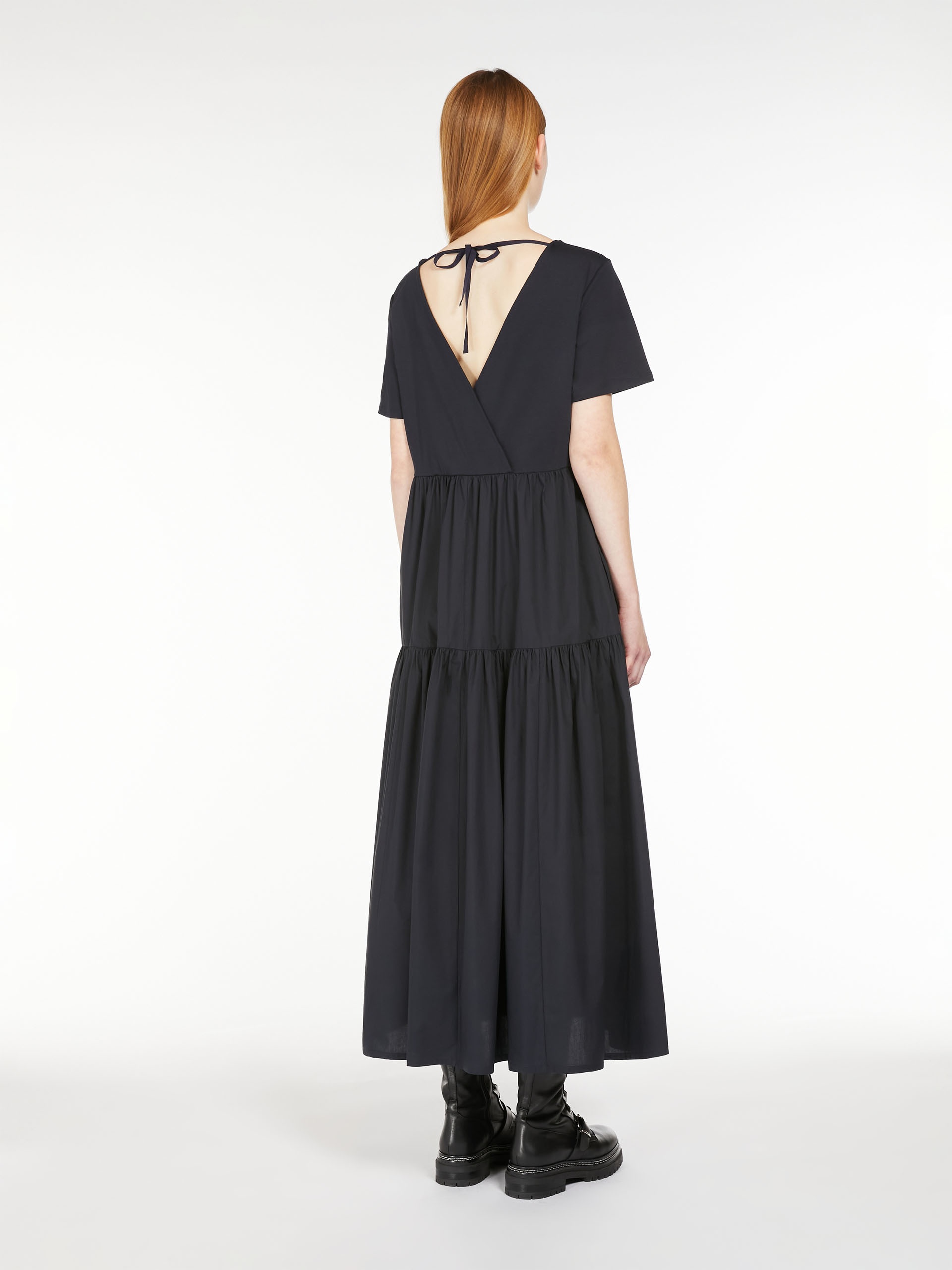 PALMIRA Long jersey and poplin dress - 4