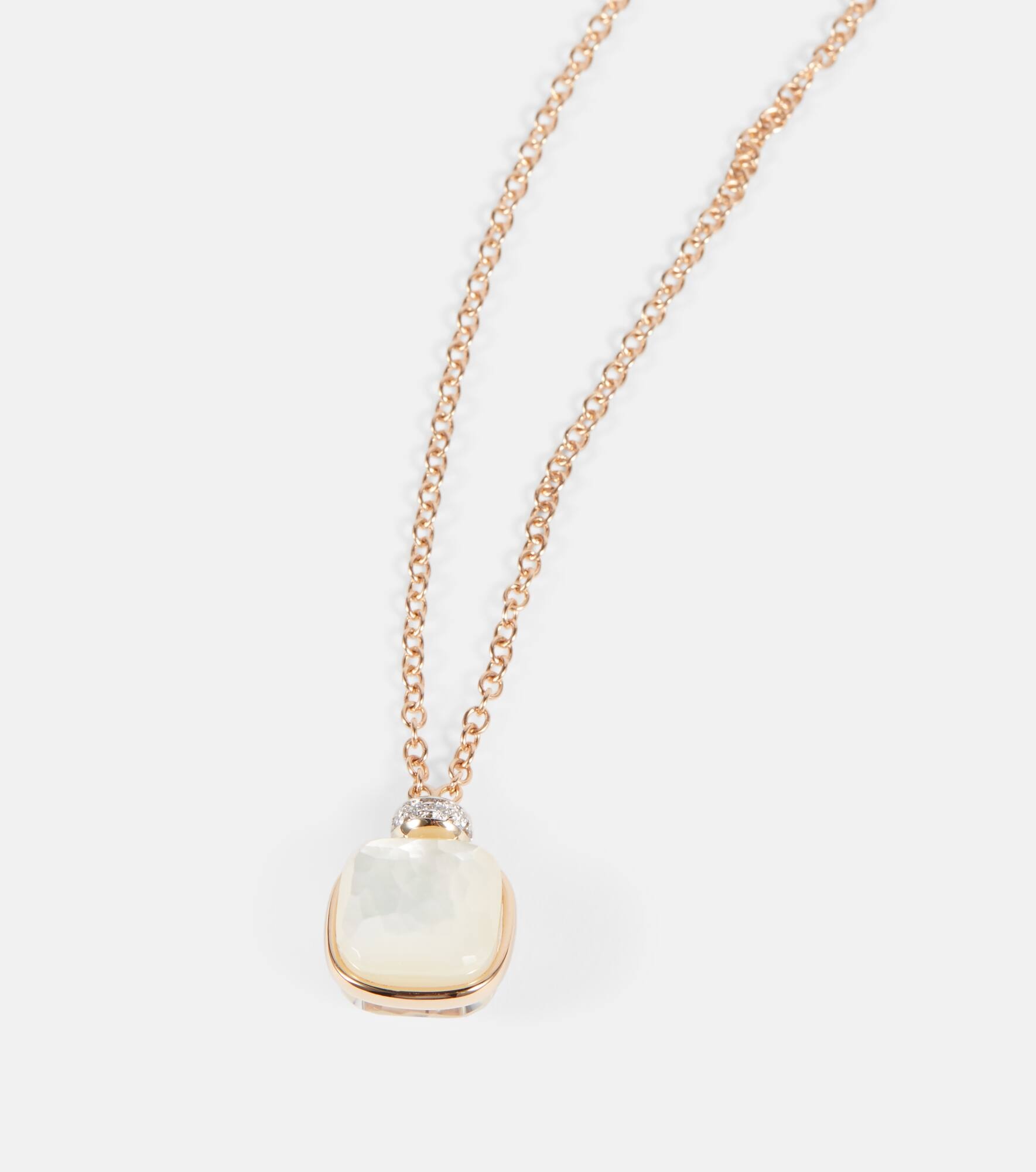 Nudo 18kt rose and white gold necklace with topaz, mother-of-pearl, and diamonds - 6