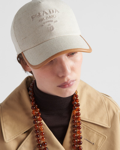Prada Linen blend baseball cap outlook
