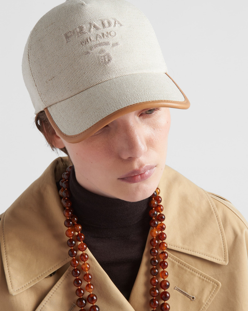 Prada Linen blend baseball cap outlook