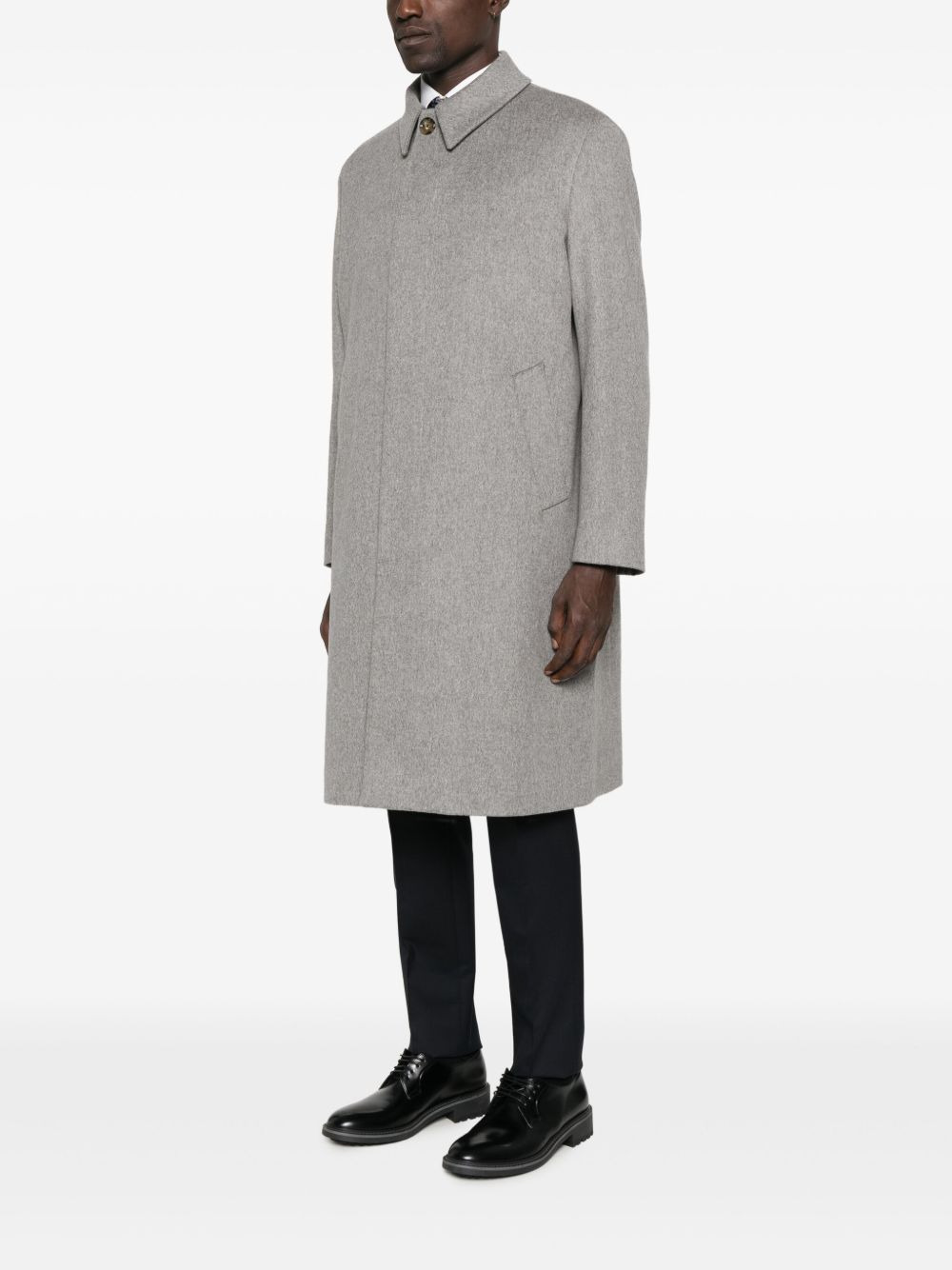 buttoned patch-pocket coat - 3
