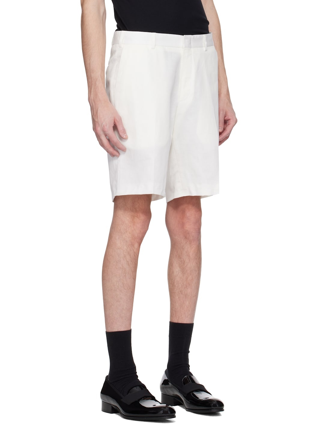 Off-White Cotton Gabardine Shorts - 2