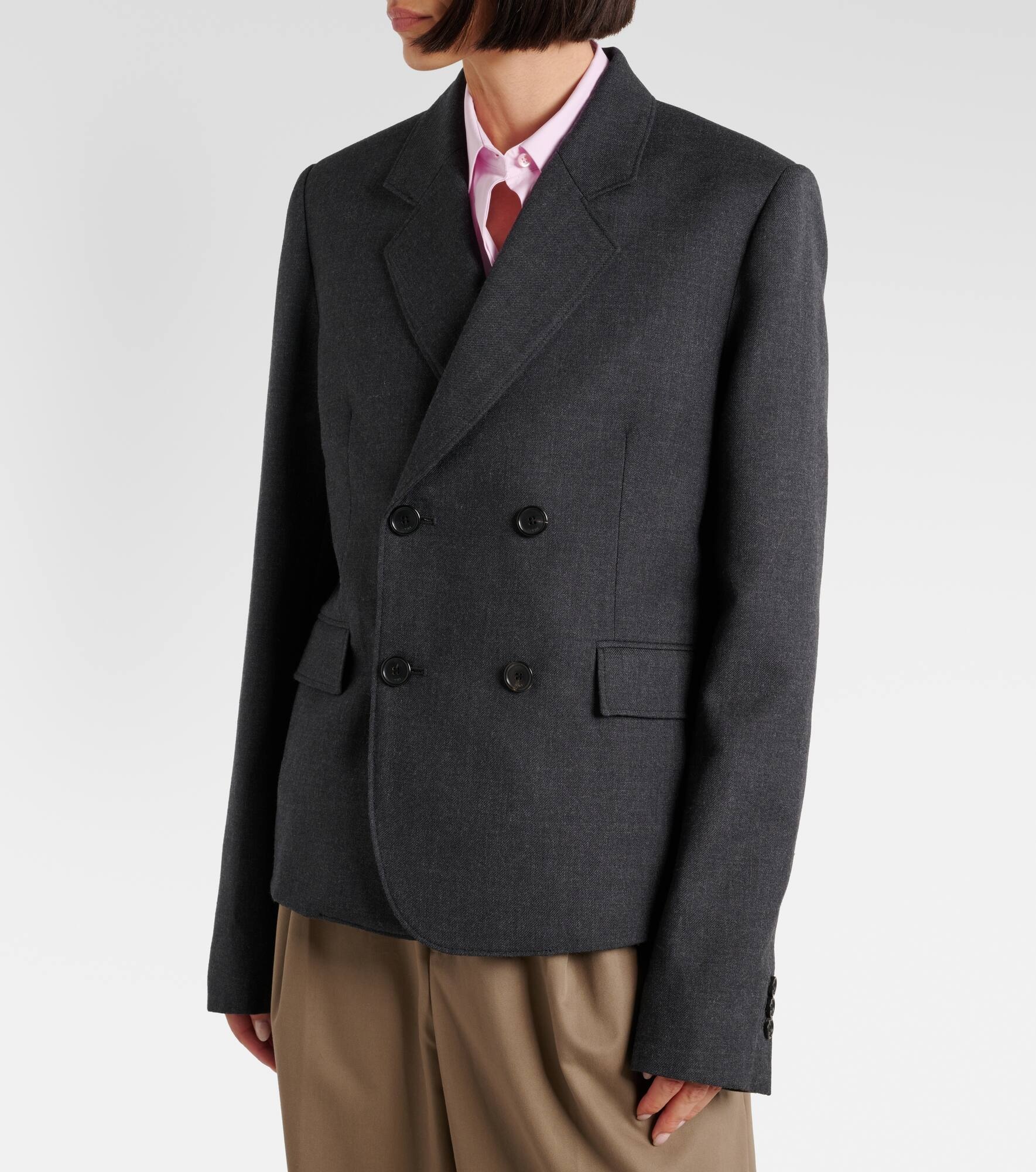 Cropped wool blazer - 6