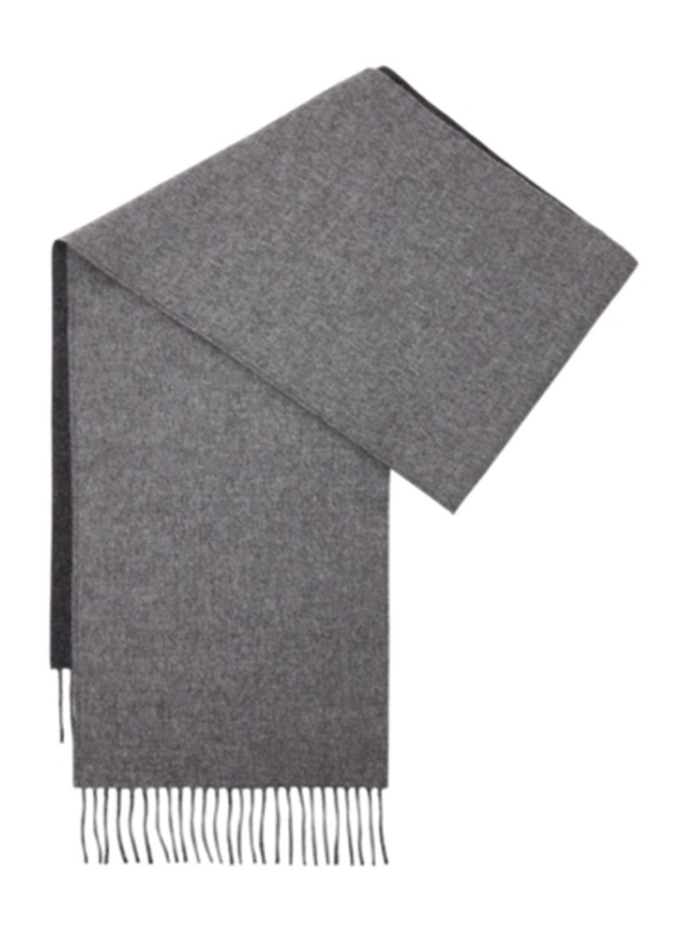 two-tone fringed scarf - 2