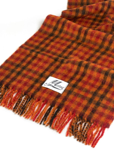Marni cut-out detail checked scarf outlook