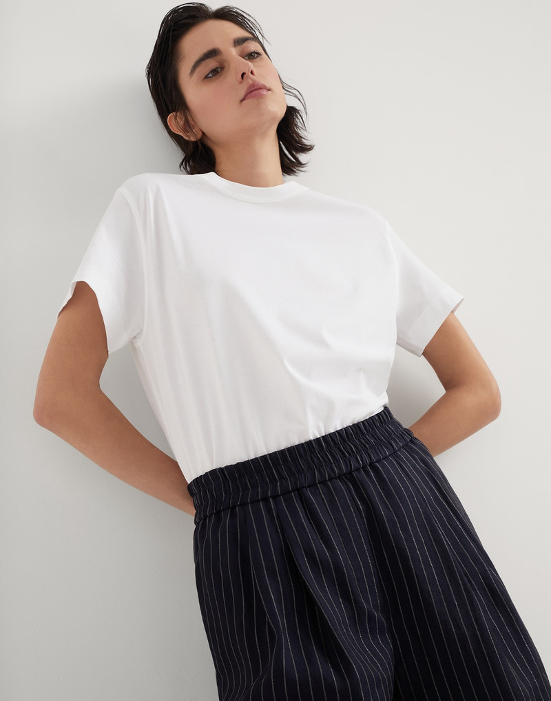 Cotton sparkling stripe gauze loose trousers 3