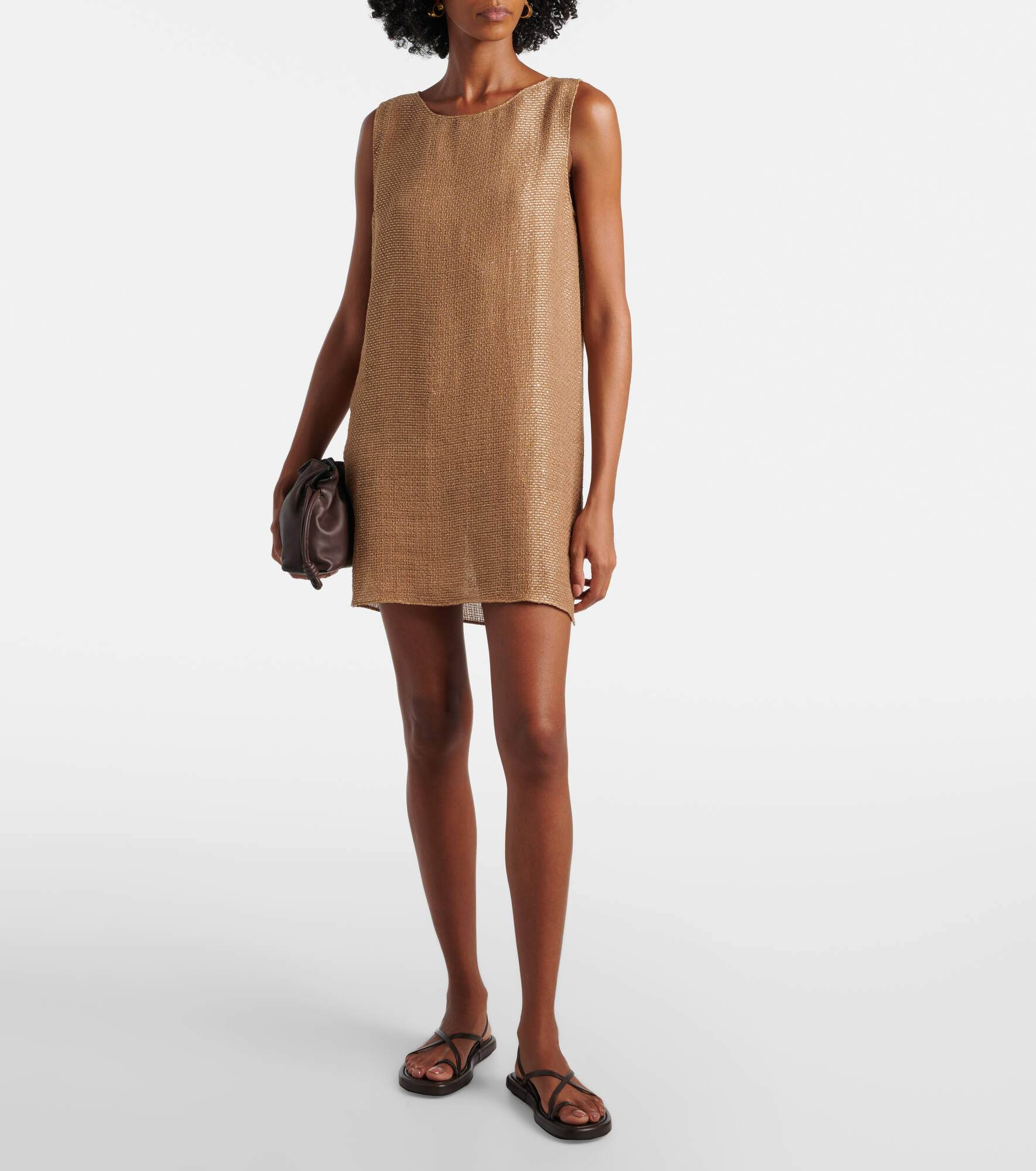 Stella sequined linen-blend minidress - 2