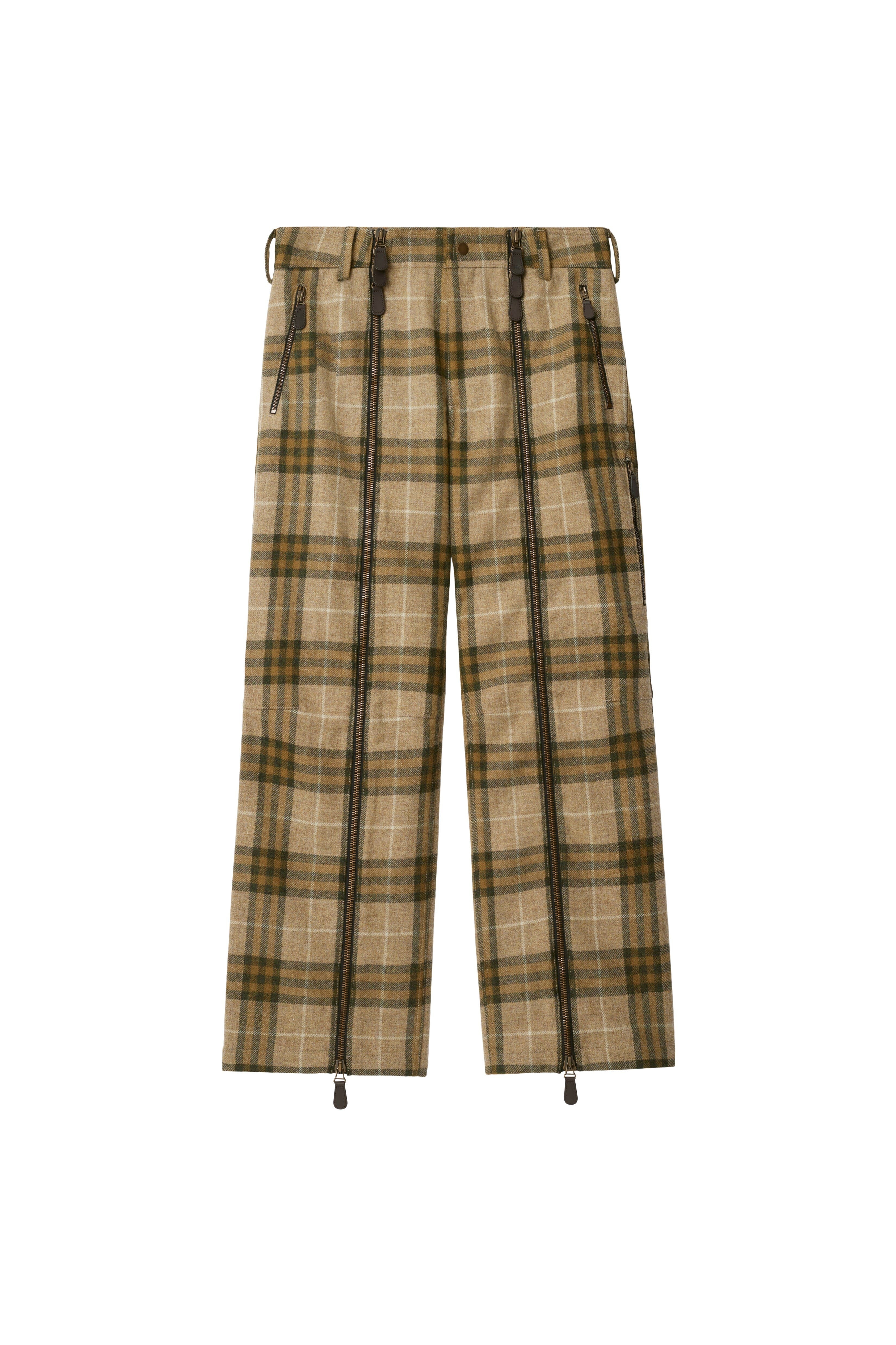 burberry Check Wool Zip Trousers in Camp at Nordstrom - 2