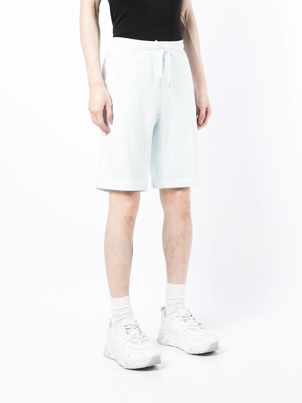 drawstring cotton track shorts - 3