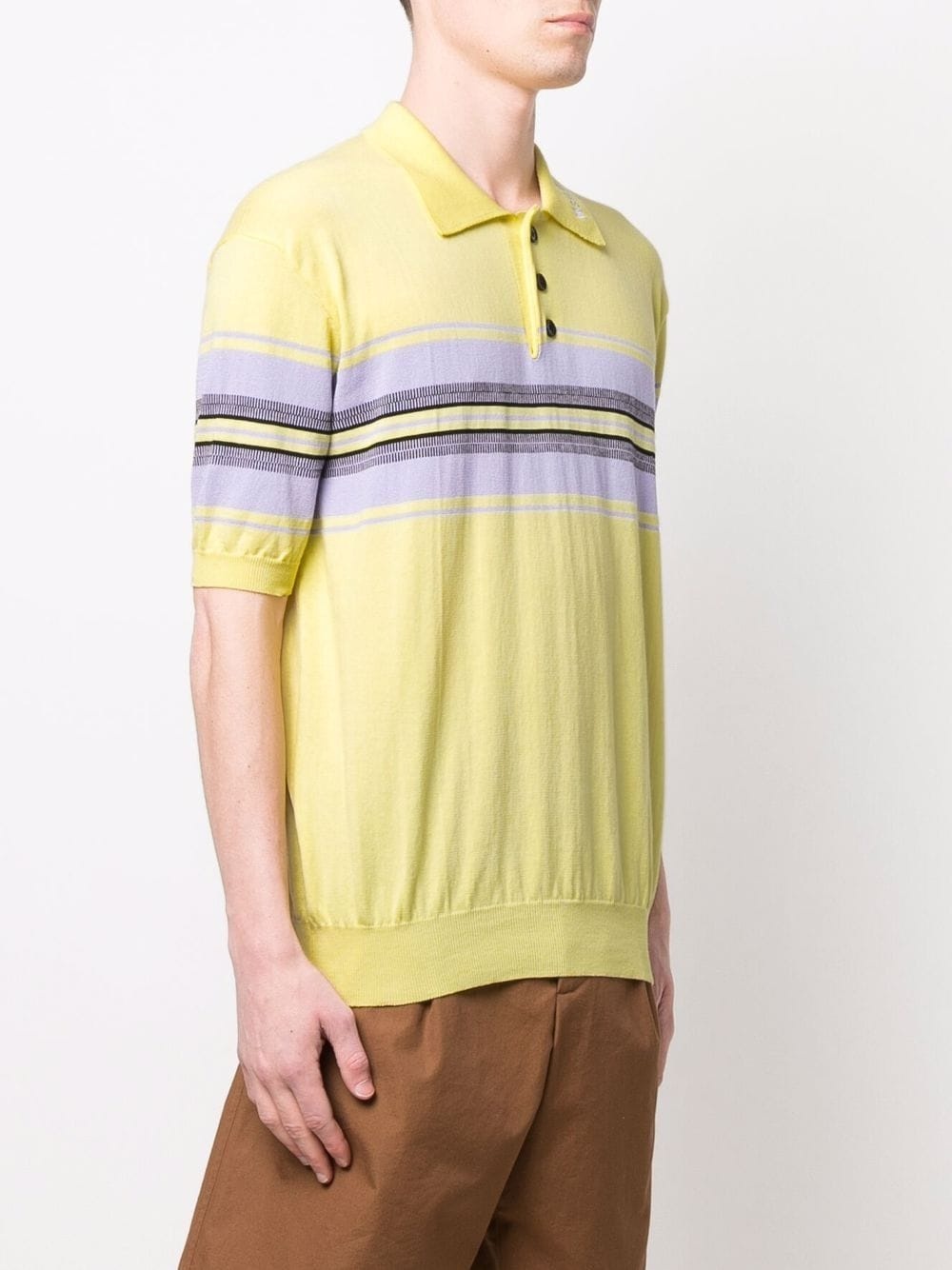 stripe-print cotton polo shirt - 3