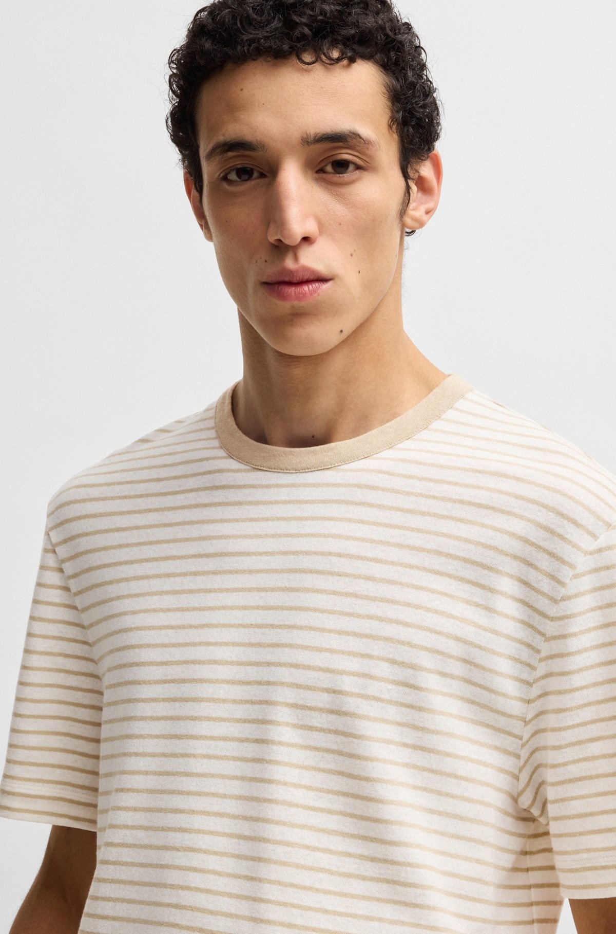 REGULAR-FIT T-SHIRT IN COTTON AND LINEN - 3
