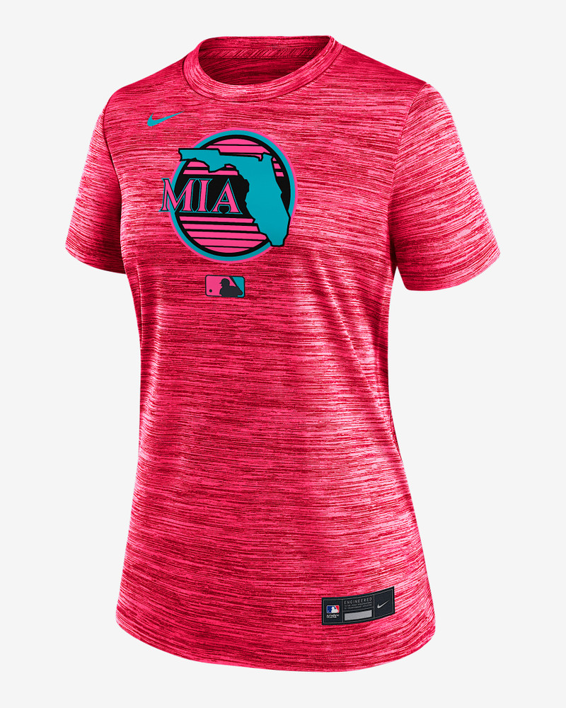 Miami Marlins Authentic Collection City Connect Velocity Women's Nike Dri-FIT MLB T-Shirt 1