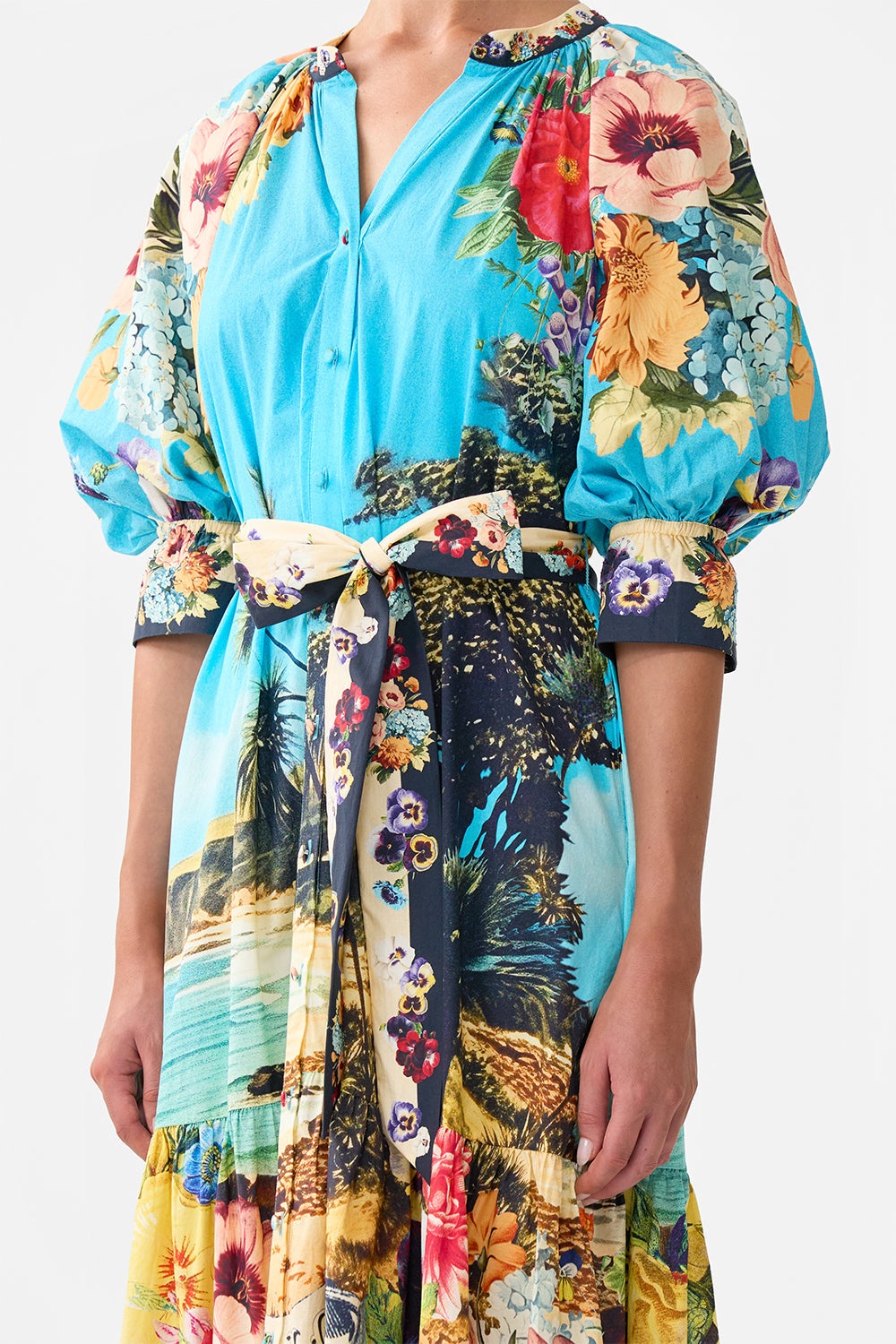 TIERED SHIRT DRESS WITH SHORT SLEEVE - 6