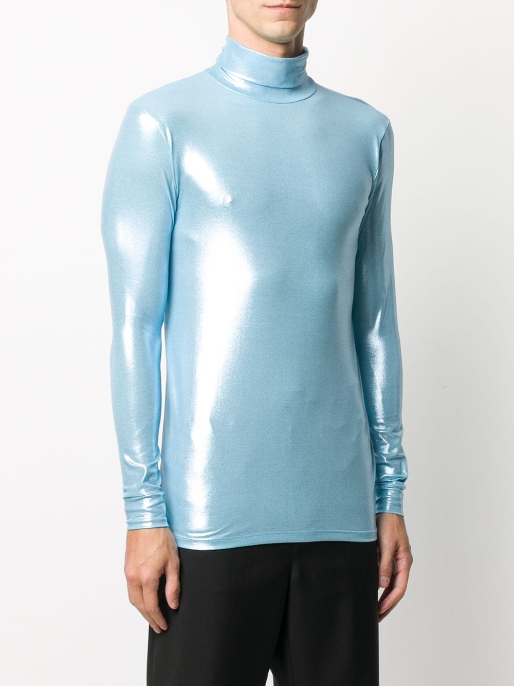 metallic roll-neck top - 3