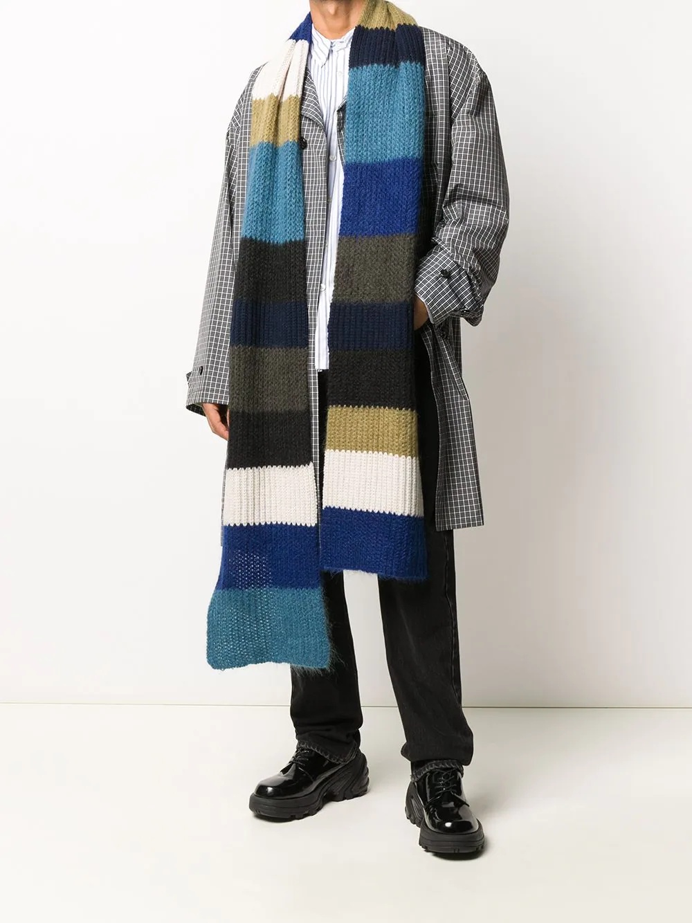 colour-block scarf - 2