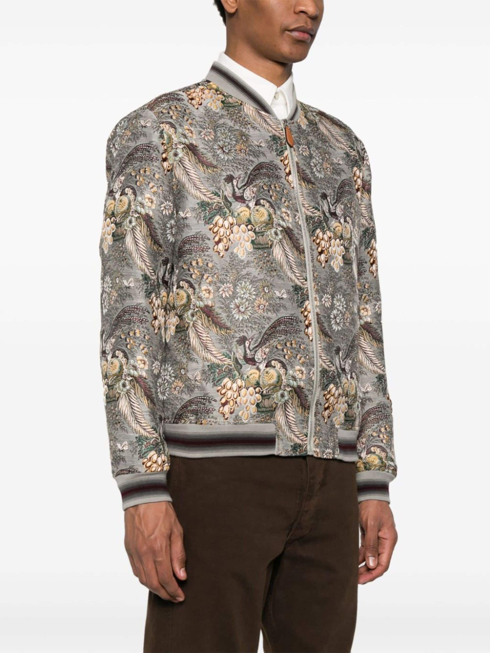 patterned-jacquard bomber jacket - 3