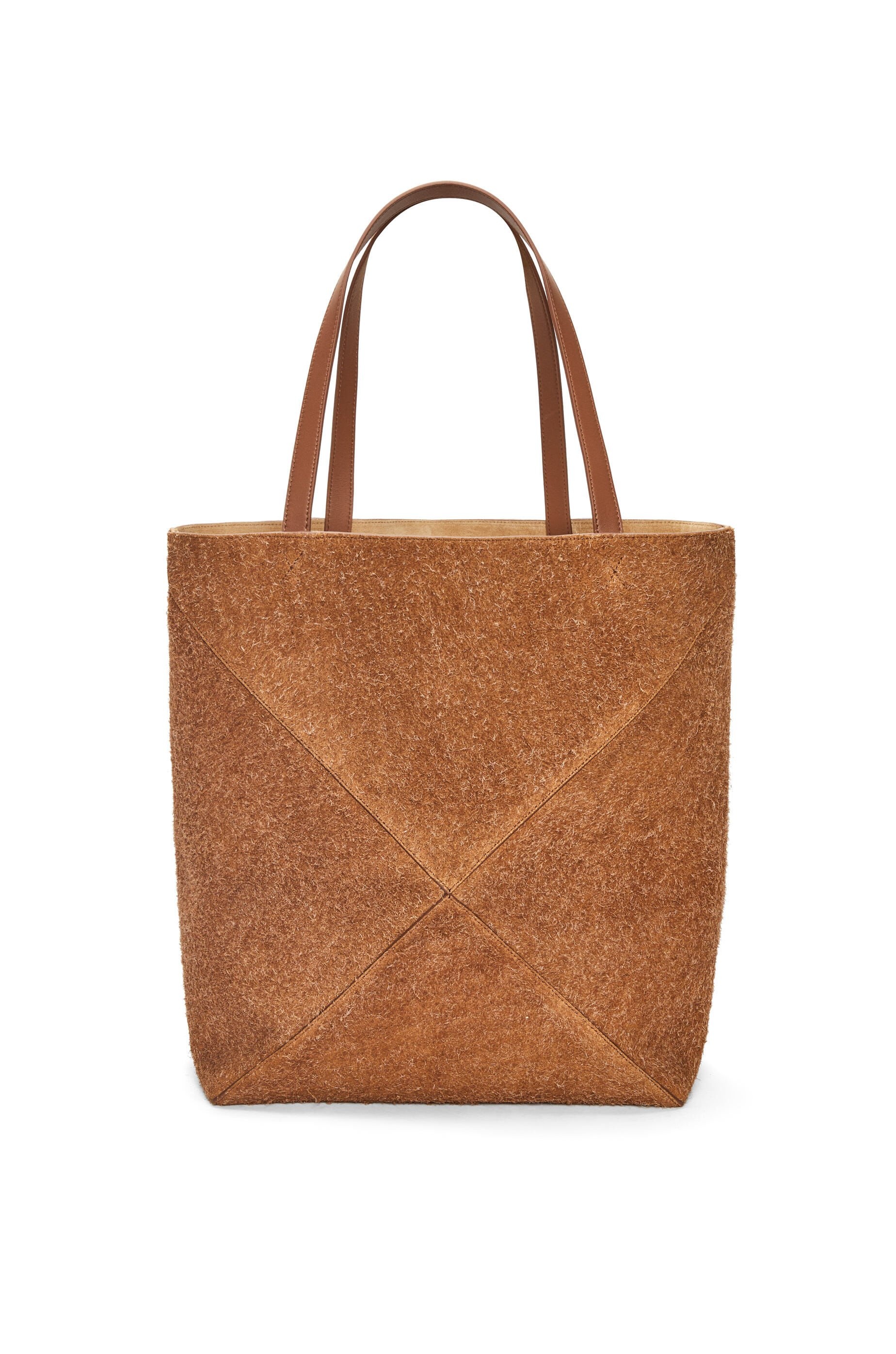 Large Puzzle Fold Tote in brushed suede - 6