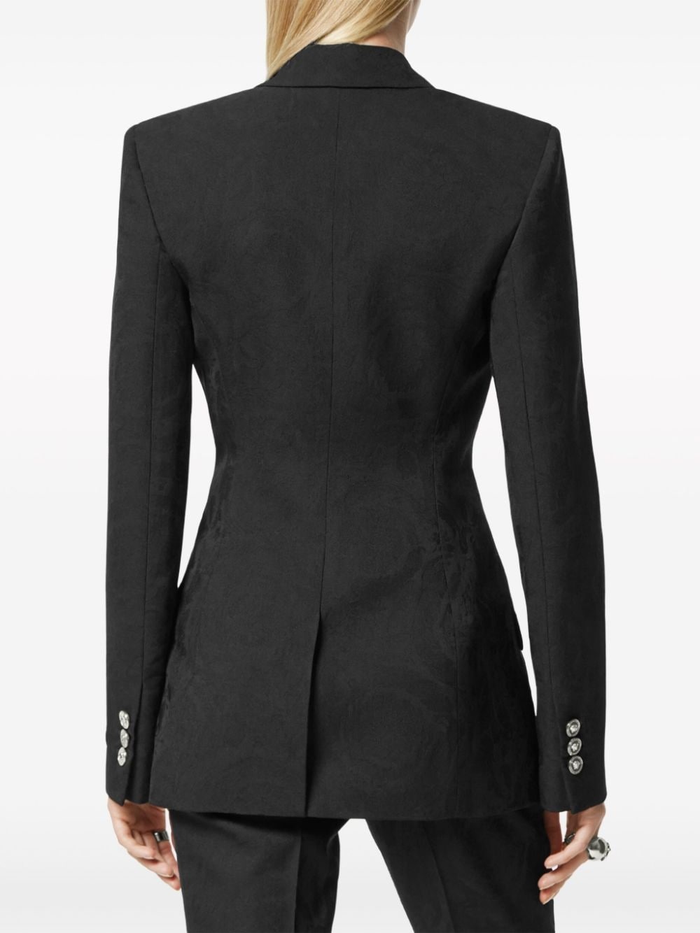 logo-appliquÃ© single-breasted blazer - 4
