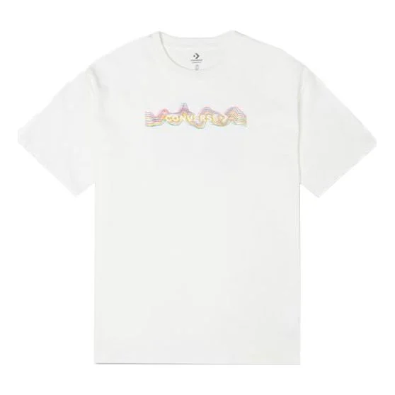 Men's Converse Printing Sports Knit Loose Short Sleeve White 10022775-A01 - 1