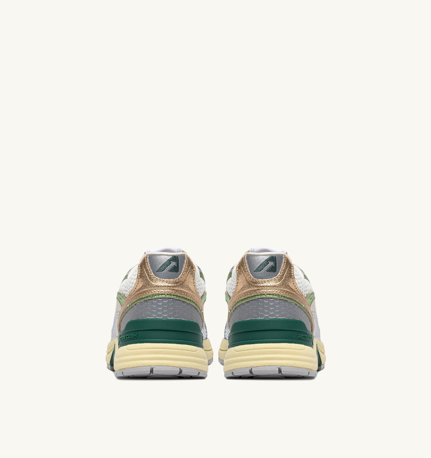 HYPERWAY SNEAKERS IN MARSHMALLOW AND SILVER-TONE LAMINATED LEATHER AND MESH - 4