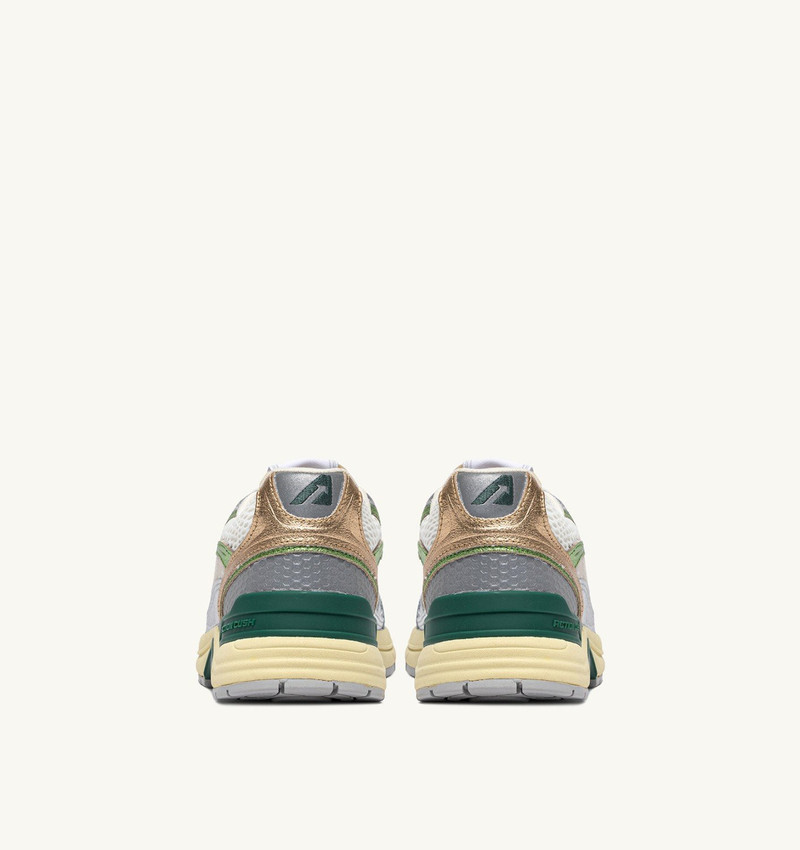 HYPERWAY SNEAKERS IN MARSHMALLOW AND SILVER-TONE LAMINATED LEATHER AND MESH 4