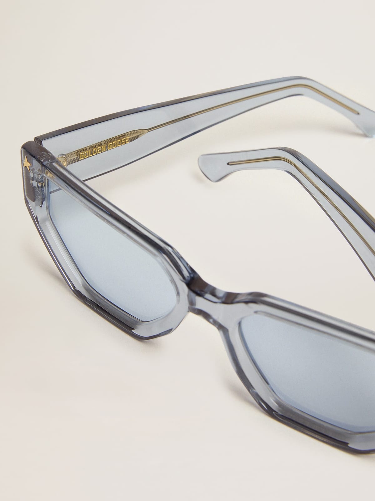 Golden Goose Rectangular-style Sunframe Jackie with clear baby blue ...