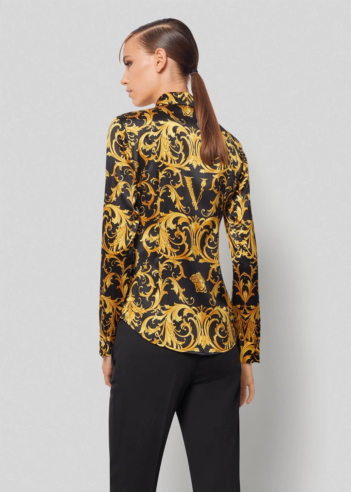 V Barocco Print Silk Shirt - 3