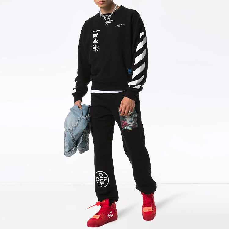 Off-White C/O Virgil Abloh Men'S Black Diag Mariana De Silva Over Sweatshirt OMBA035E19E300051088 - 3