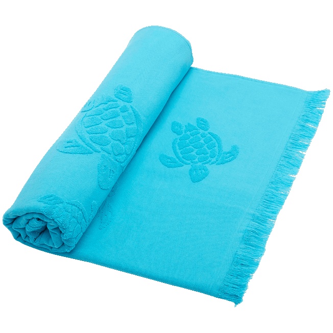 Beach Fouta in Organic Cotton Turtles Jacquard - 3