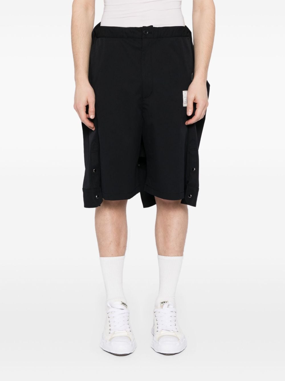 deconstructed combo cotton shorts - 4