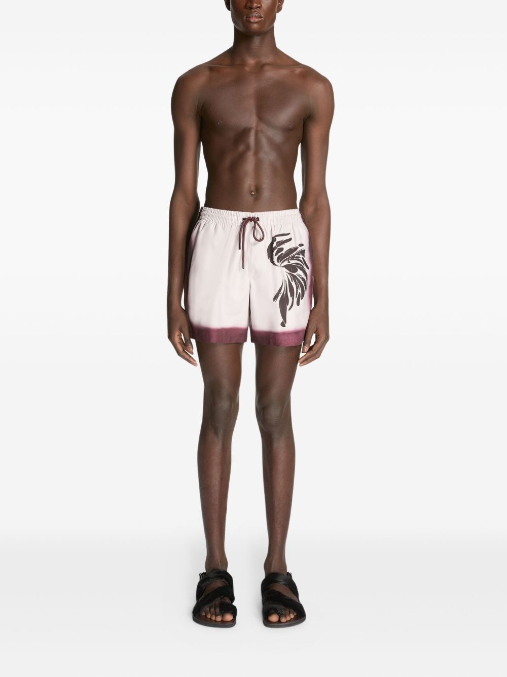 ombre-trim swim shorts - 2