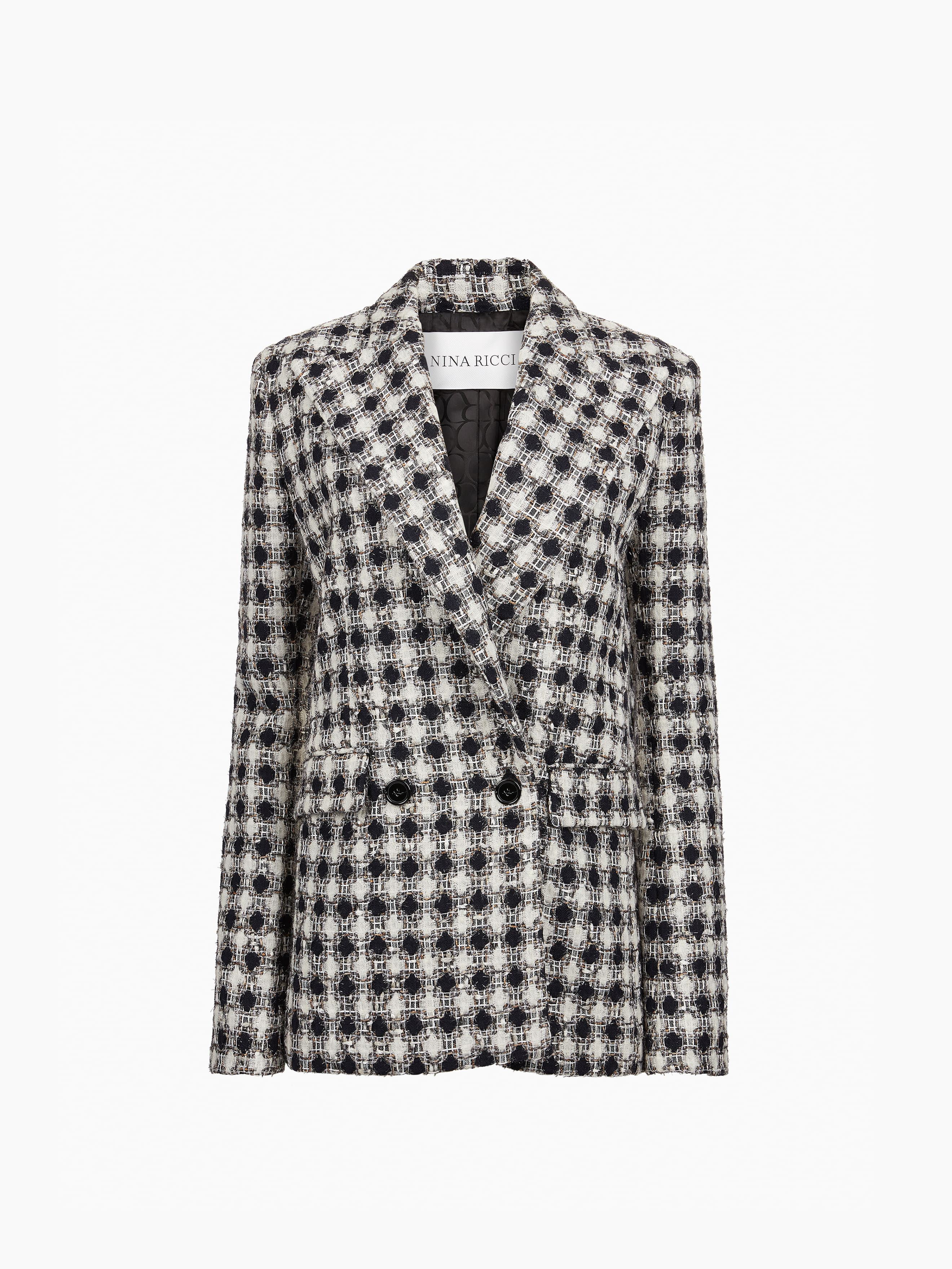 Double-Breasted Tweed Blazer - 5