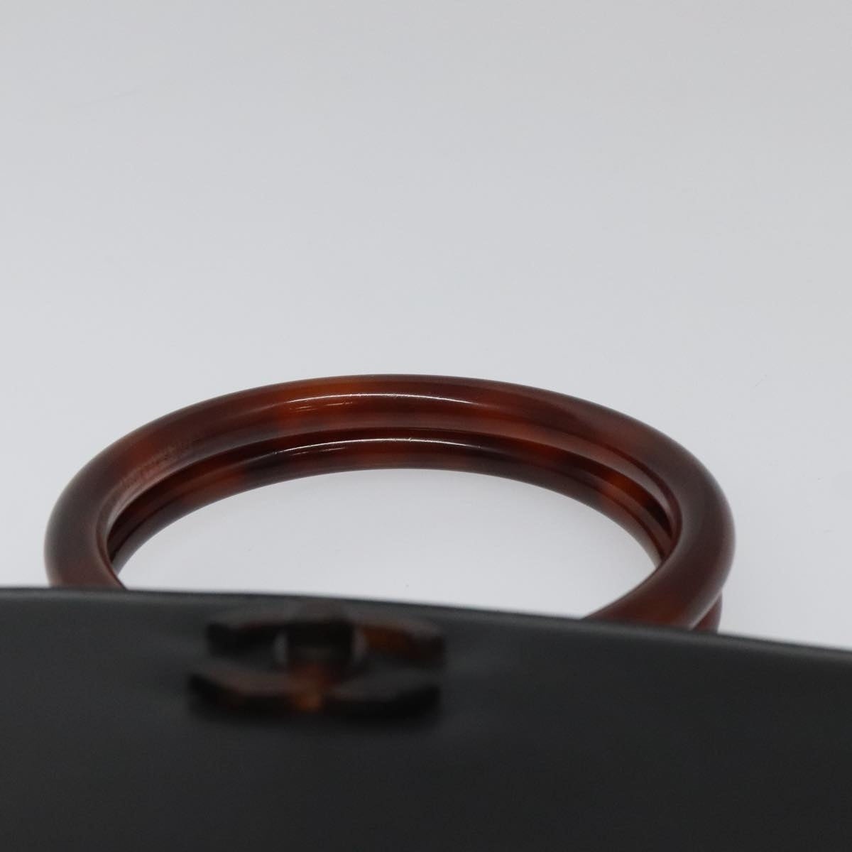 CHANEL Hand Bag Leather Black CC - 8