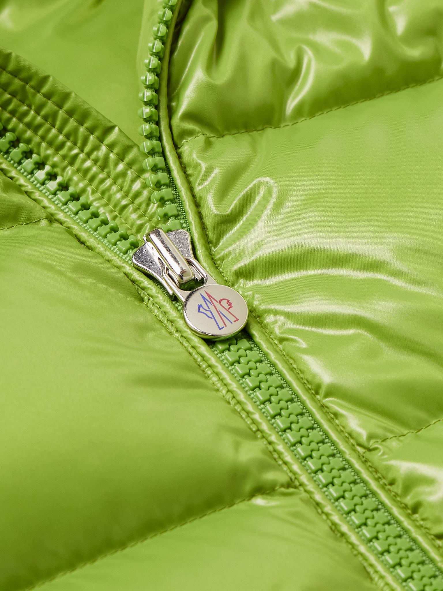 Maya Logo-Appliquéd Quilted Glossed-Shell Hooded Down Jacket Green - 4
