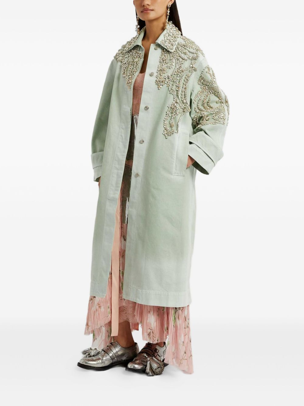 embroidered coat - 2